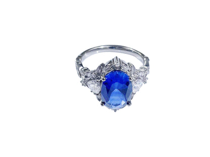 6CT Sapphire ring oriental princess in 925 sterling silver lab grown gemstone[WG01-Classic]
