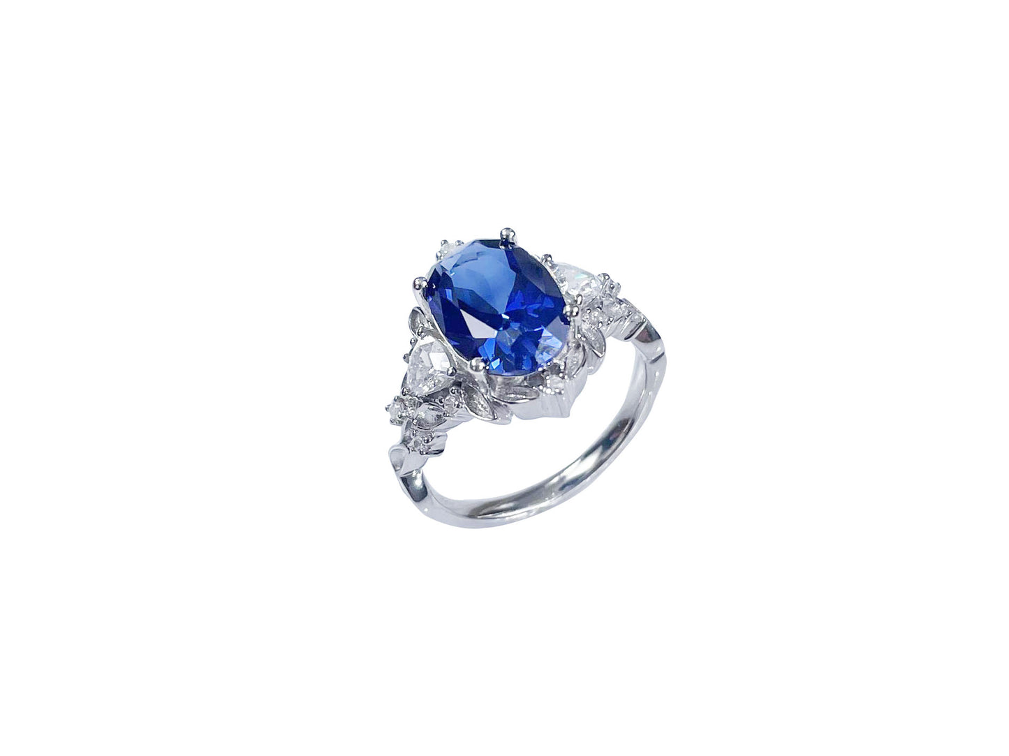 6CT Sapphire ring oriental princess in 925 sterling silver lab grown gemstone[WG01-Classic]