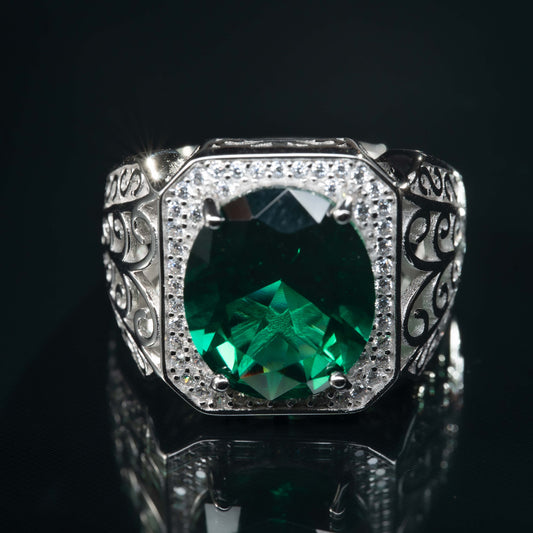 10CT Stunning exquisite plant pattern vintage in 925 sterling silver lab grown gemstone[C12G-Classic]